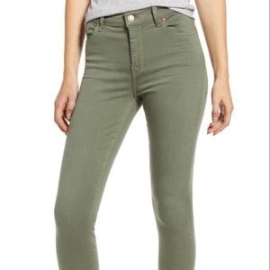 7 For All Mankind The High Waist Ankle Skinny Jean in Green